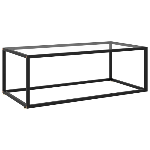 VIDAXL  Coffee Table With Tempered Glass 39.4"x19.7"x13.8" In Black