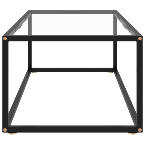 vidaXL Coffee Table Black with Tempered Glass 39.4"x19.7"x13.8"