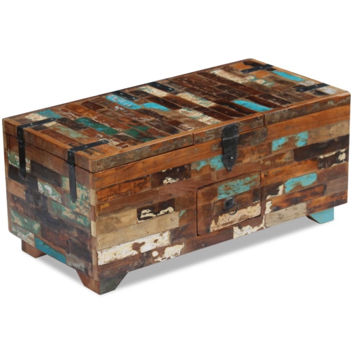 vidaXL Coffee Table Box Chest Solid Reclaimed Wood 31.5"x15.7"x13.8"