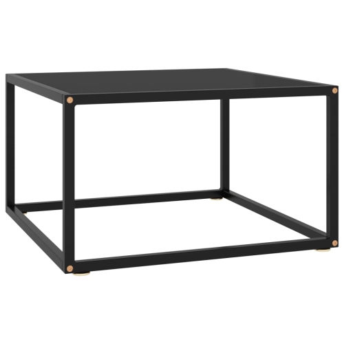 VIDAXL  Coffee Table Black With Black Glass 23.6"x23.6"x13.8"