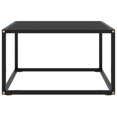 vidaXL Coffee Table Black with Black Glass 23.6"x23.6"x13.8"