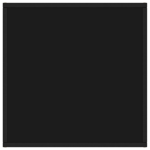 vidaXL Coffee Table Black with Black Glass 23.6"x23.6"x13.8"