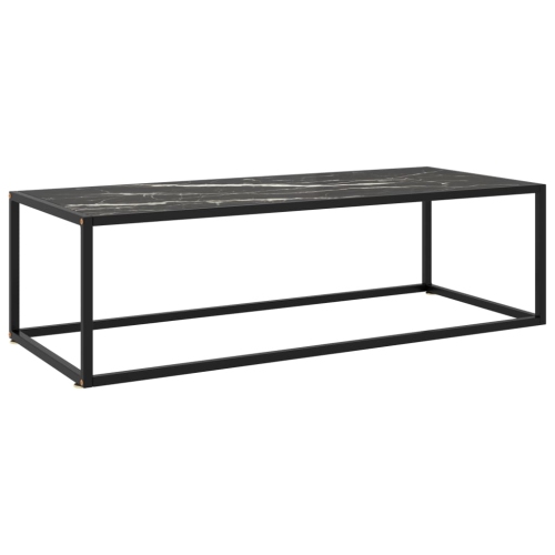 VIDAXL  Coffee Table Black With Black Marble Glass 47.2"x19.7"x13.8"