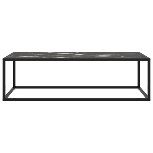 vidaXL Coffee Table Black with Black Marble Glass 47.2"x19.7"x13.8"