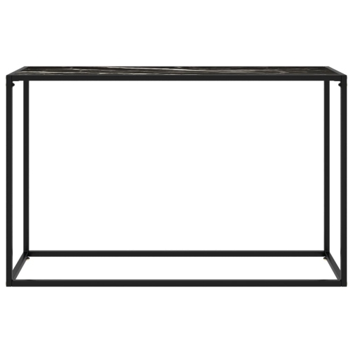 vidaXL Console Table Black 47.2"x13.8"x29.5" Tempered Glass