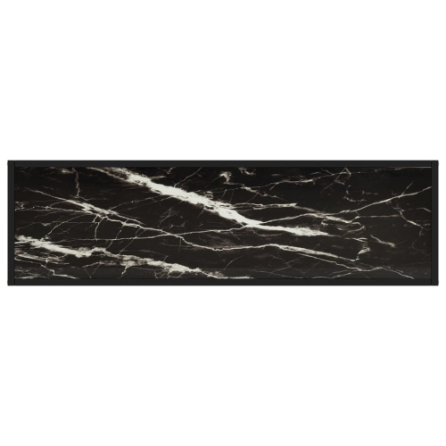 vidaXL Console Table Black 47.2"x13.8"x29.5" Tempered Glass