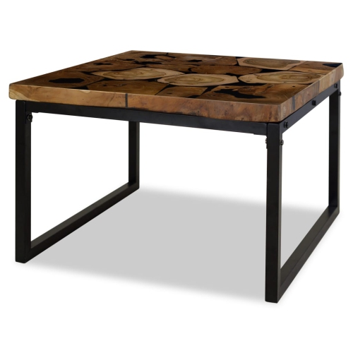 vidaXL Coffee Table Teak Resin 23.6"x23.6"x15.7"