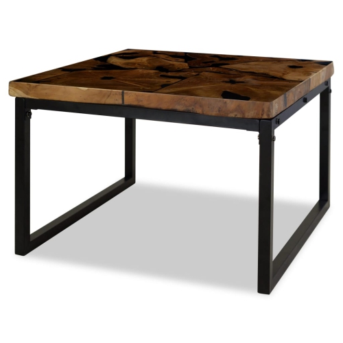 vidaXL Coffee Table Teak Resin 23.6"x23.6"x15.7"