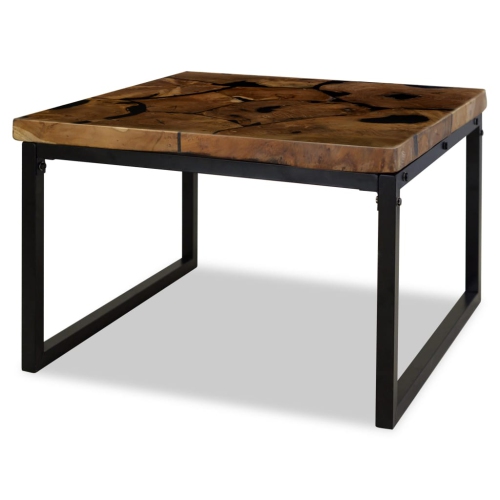 vidaXL Coffee Table Teak Resin 23.6"x23.6"x15.7"