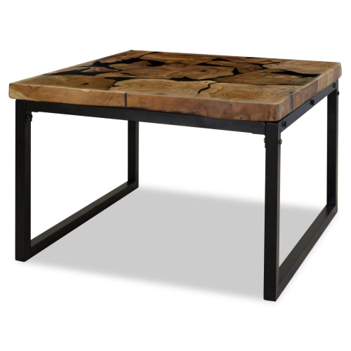 vidaXL Coffee Table Teak Resin 23.6"x23.6"x15.7"