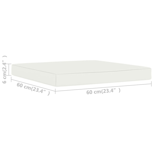 vidaXL Floor Pallet Cushion 23.6"x23.6"x2.4" Cream Fabric
