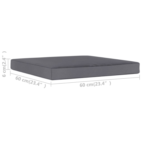 vidaXL Floor Pallet Cushion 23.6"x23.6"x2.4" Anthracite Fabric