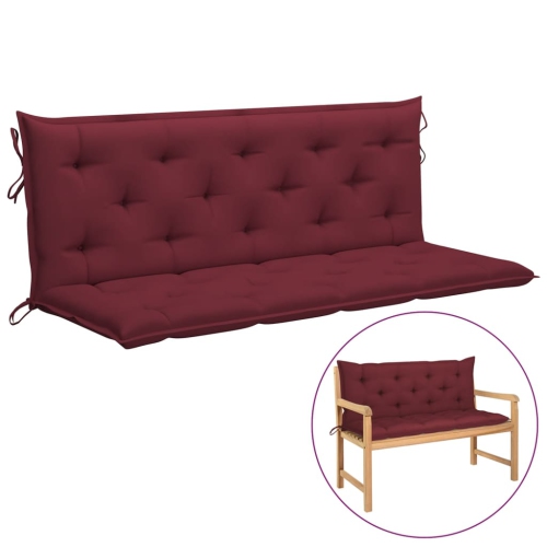 Coussin VidaXL pour chaise pivotante, tissu rouge vin, 59.1 po