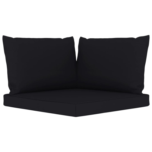 vidaXL Pallet Sofa Cushions 3 pcs Black Fabric