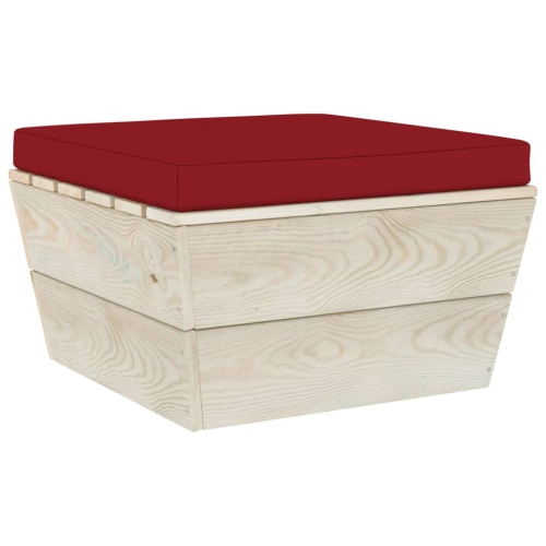 VIDAXL  Pallet Ottoman Cushion Wine Fabric In Red