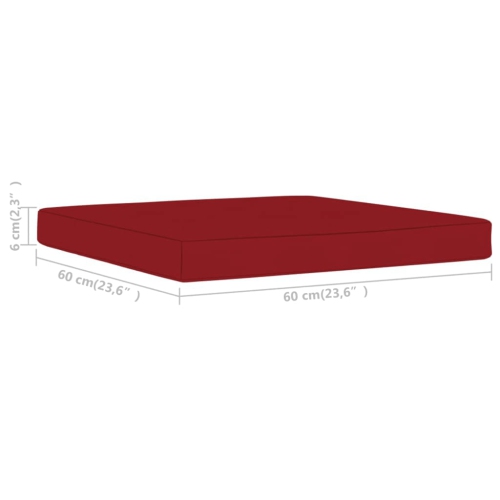 vidaXL Pallet Ottoman Cushion Wine Red Fabric