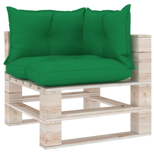 vidaXL Pallet Sofa Cushions 3 pcs Green Fabric
