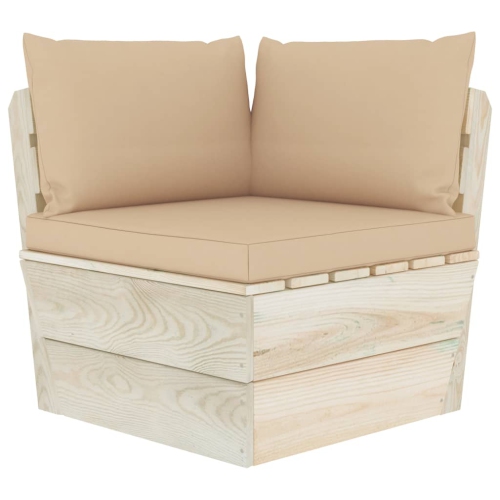 vidaXL Pallet Sofa Cushions 3 pcs Beige Fabric
