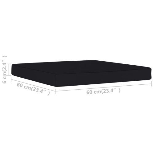 vidaXL Floor Pallet Cushion 23.6"x23.6"x2.4" Black Fabric