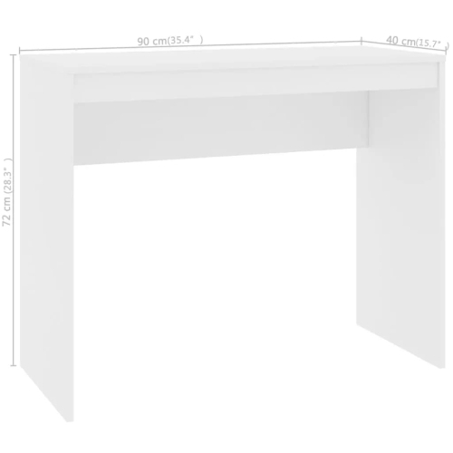 vidaXL Desk White 35.4"x15.7"x28.3" Chipboard