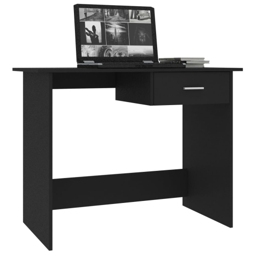 vidaXL Desk Black 39.4"x19.7"x29.9" Chipboard