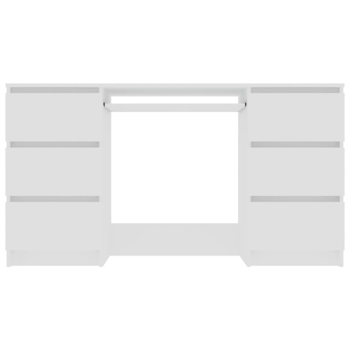 vidaXL Writing Desk White 55.1"x19.7"x30.3" Chipboard
