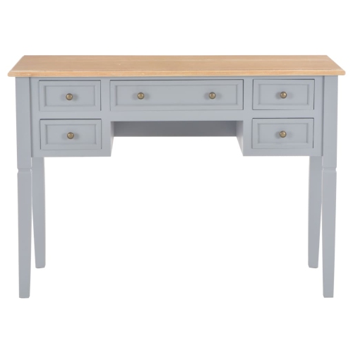 vidaXL Writing Desk Gray 43.1"x17.7"x30.5" Wood