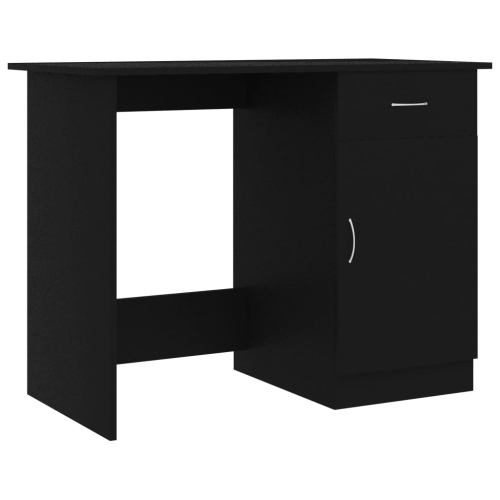 vidaXL Desk Black 39.4"x19.7"x29.9" Chipboard