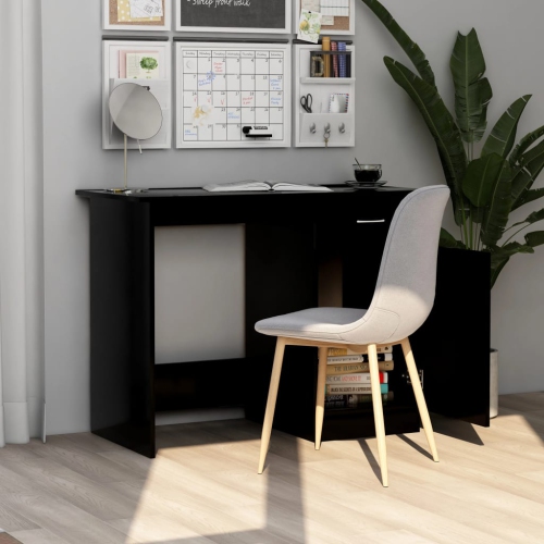 vidaXL Desk Black 39.4"x19.7"x29.9" Chipboard