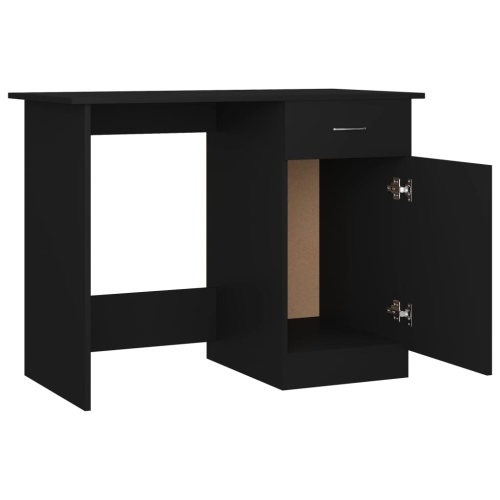 vidaXL Desk Black 39.4"x19.7"x29.9" Chipboard