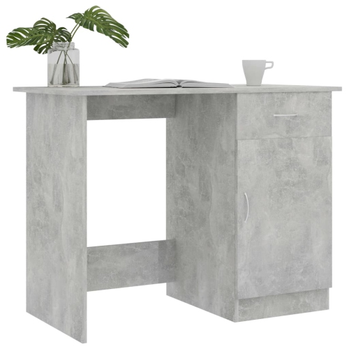 vidaXL Desk Concrete Gray 39.4"x19.7"x29.9" Chipboard