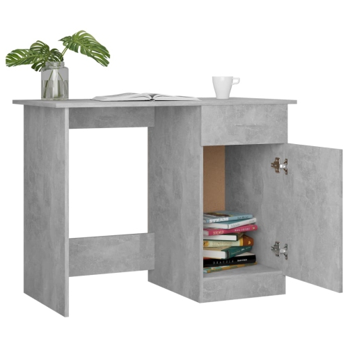 vidaXL Desk Concrete Gray 39.4"x19.7"x29.9" Chipboard