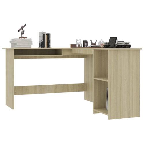 vidaXL L-Shaped Corner Desk Sonoma Oak 47.2"x55.1"x29.5" Chipboard