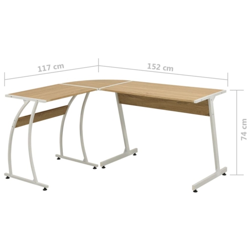 vidaXL Corner Desk L-Shaped Oak