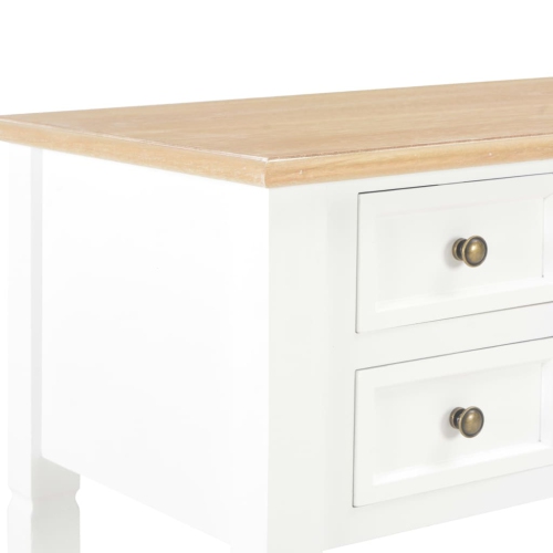 vidaXL Writing Desk White 43.1"x17.7"x30.5" Wood