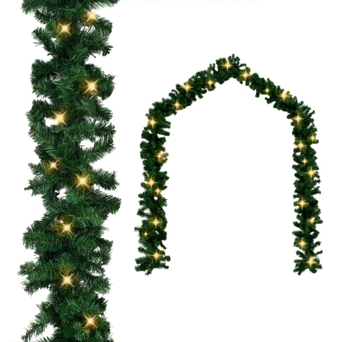 Costway 9ft Pre-Lit Artificial Christmas Garland with Mixed