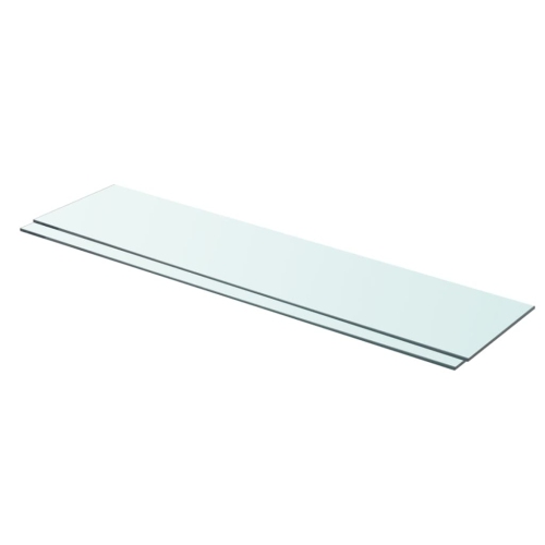 VIDAXL  Shelves 2 PCs Panel Glass Clear 35.4"x7.9"