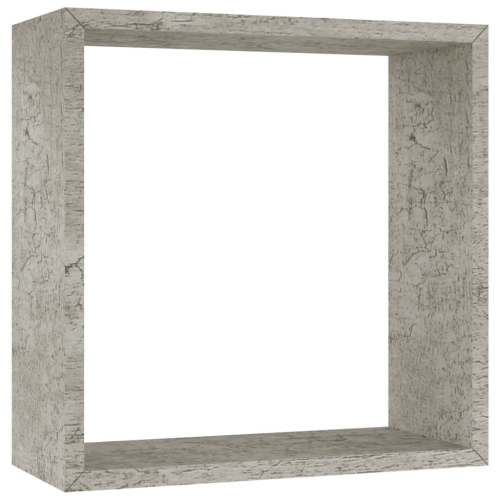 VidaXL – tablettes murales Cube, 3 pièces, gris béton