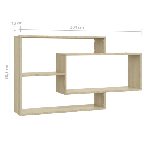 Tablettes murales VidaXL chêne Sonoma 40.9 x 7,9 x 23 po carton renforcé