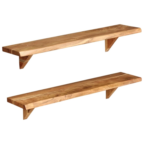 VIDAXL  Wall Shelves 2 PCs 35.4"x7.9"x6.3" Solid Acacia Wood