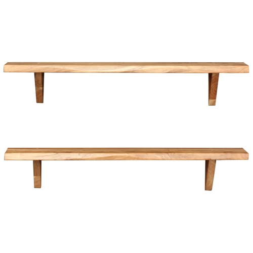 vidaXL Wall Shelves 2 pcs 35.4"x7.9"x6.3" Solid Acacia Wood