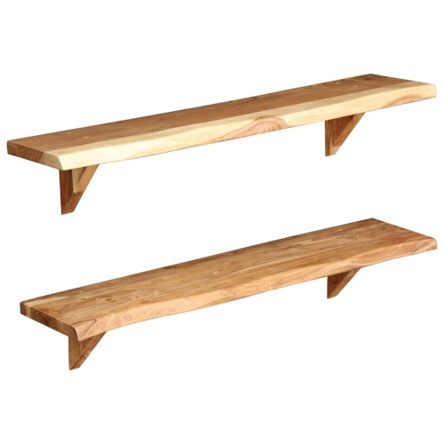 vidaXL Wall Shelves 2 pcs 35.4"x7.9"x6.3" Solid Acacia Wood