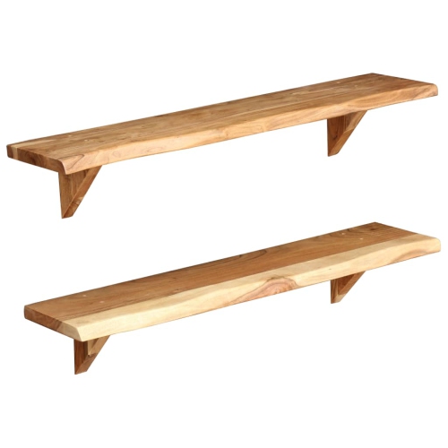 vidaXL Wall Shelves 2 pcs 35.4"x7.9"x6.3" Solid Acacia Wood
