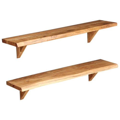 vidaXL Wall Shelves 2 pcs 35.4"x7.9"x6.3" Solid Acacia Wood