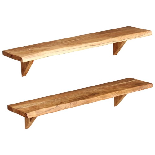 vidaXL Wall Shelves 2 pcs 35.4"x7.9"x6.3" Solid Acacia Wood
