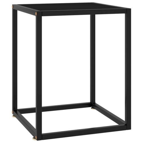 VIDAXL  Coffee Table Black With Black Glass 15.7"x15.7"x19.7"