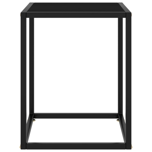 vidaXL Coffee Table Black with Black Glass 15.7"x15.7"x19.7"