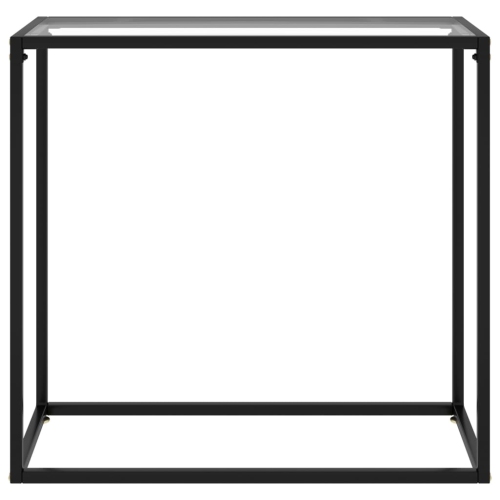 vidaXL Console Table Transparent 31.5"x13.8"x29.5" Tempered Glass