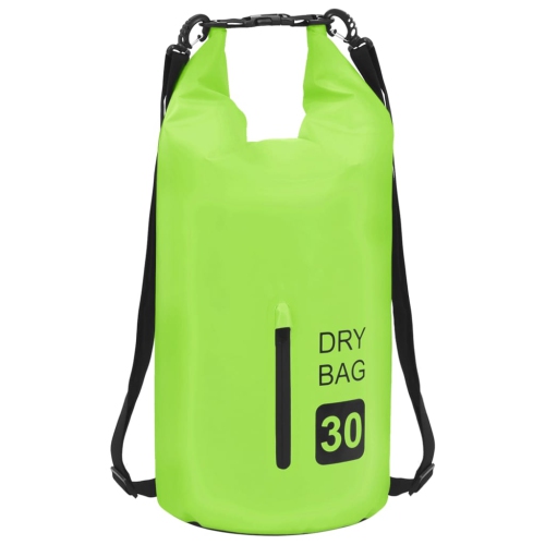 Sac étanche VidaXL avec fermeture à glissière, vert, 7.9 gal, PVC