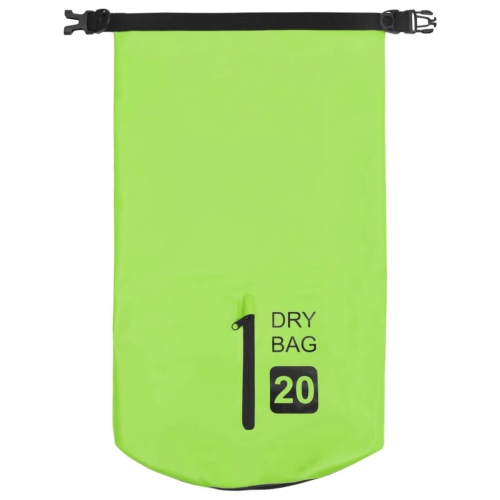 vidaXL Dry Bag with Zipper Green 5.3 gal PVC